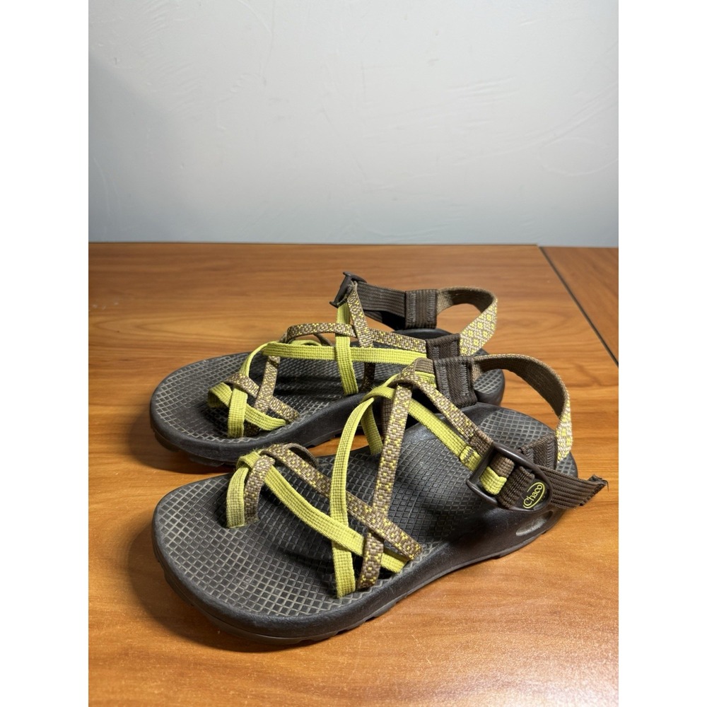 Chaco ZX/2 Classic Sandals Womens 7 Green Brown Strappy Outdoor Hike Adjustable